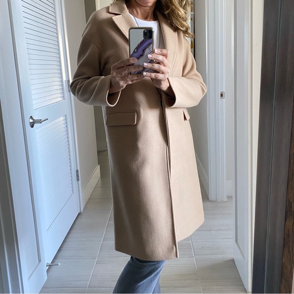 TOPSHOP Lily Notch-collar,  3/4 Camel Coat Size 6. - Picture 6 of 8